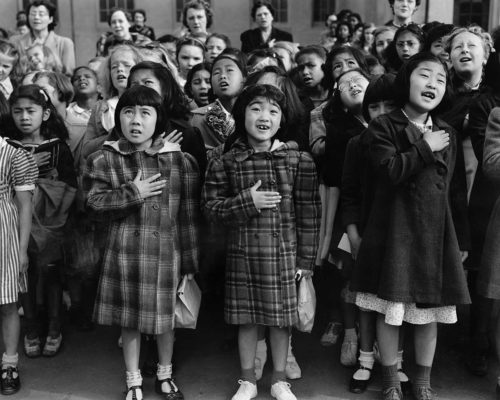 One Nation Indivisible, San Francisco - Photo by Dorothea Lange. Printed by Seth Dickerman 